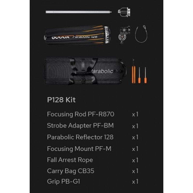 Godox Reflektor Parabolic P128 zoom box kit - sklopivi parabolični reflektor / SET