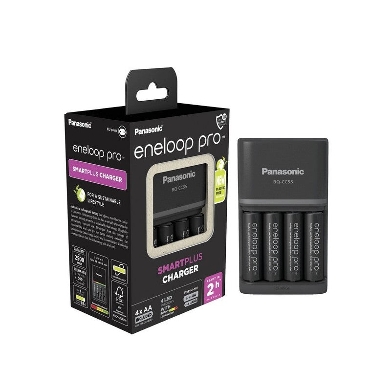 Panasonic ENELOOP PRO Punjač SMART PLUS Brzi + 4 AA eneloop pro baterije