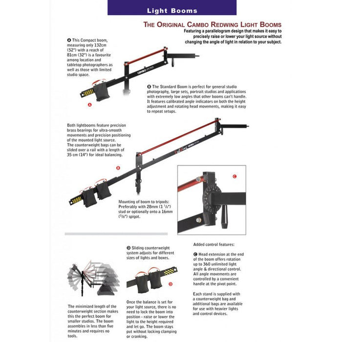 Cambo RD-1100 COMPACT BOOM - studijski boom za rasvjetu /sandbag prazan