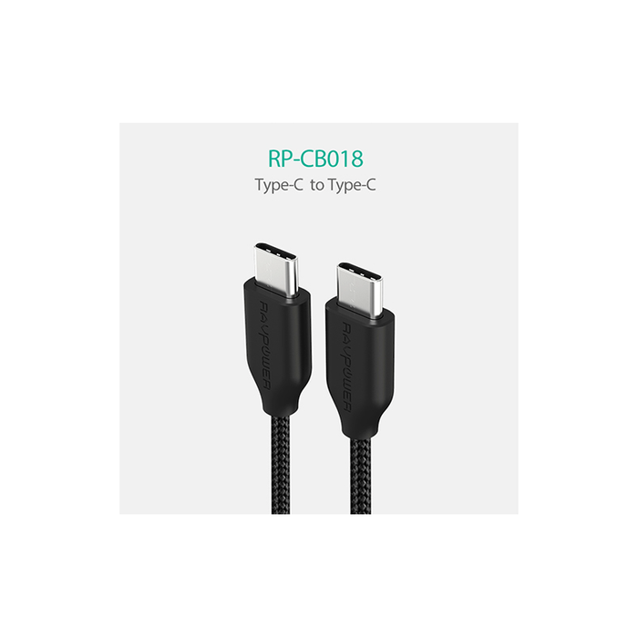 RAVPower Kabel USB-C - USB-C 0,9 m,crni