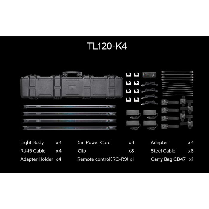 Godox LED TL120-K4 DMX - RGB 4 light tube SET