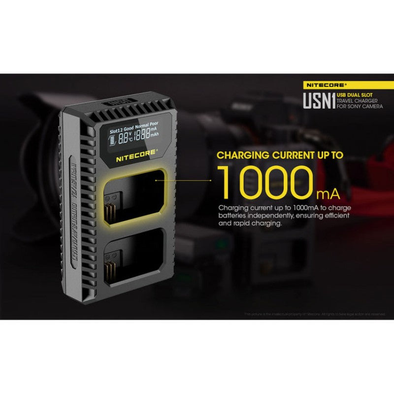 Nitecore Punjač USB USN1 Dvostruki putni (Sony NP-FW50)