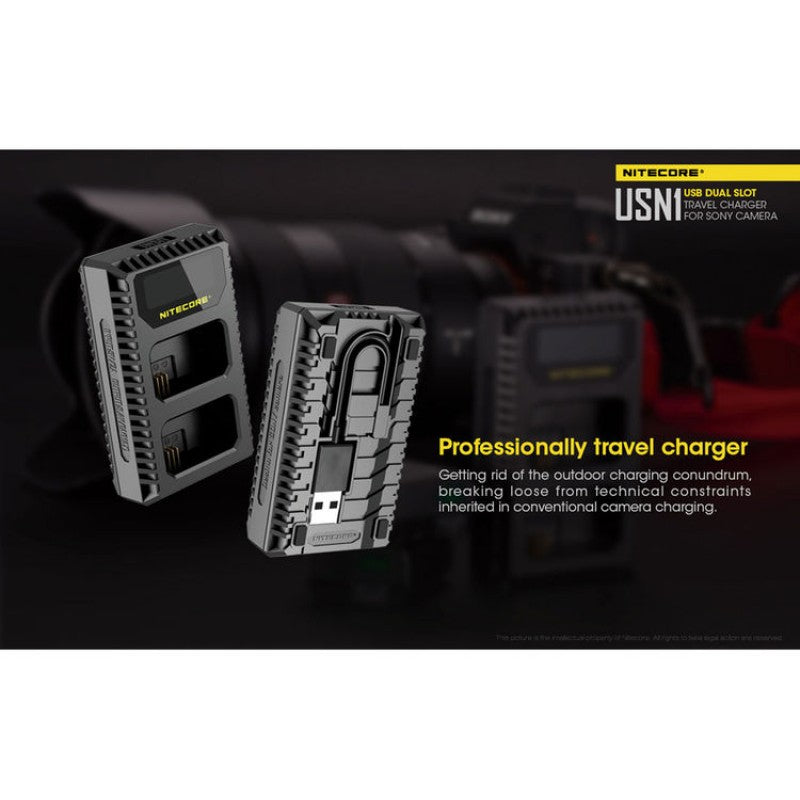 Nitecore Punjač USB USN1 Dvostruki putni (Sony NP-FW50)
