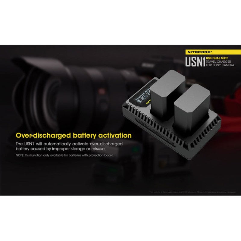 Nitecore Punjač USB USN1 Dvostruki putni (Sony NP-FW50)
