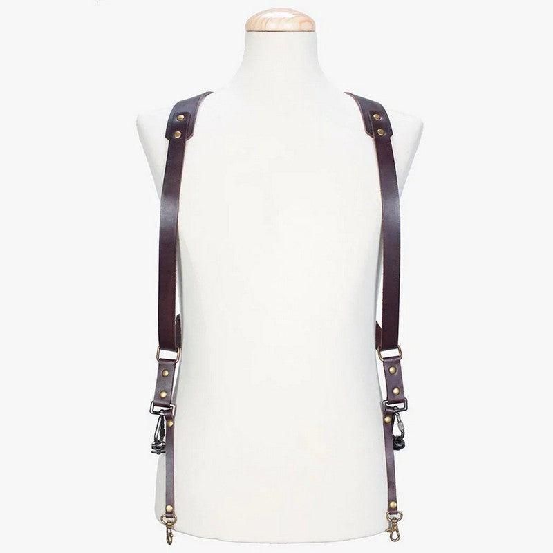 BRONKEY Berlin #702, SMEĐI DUPLI kožni remen za fotoaparat (Large)