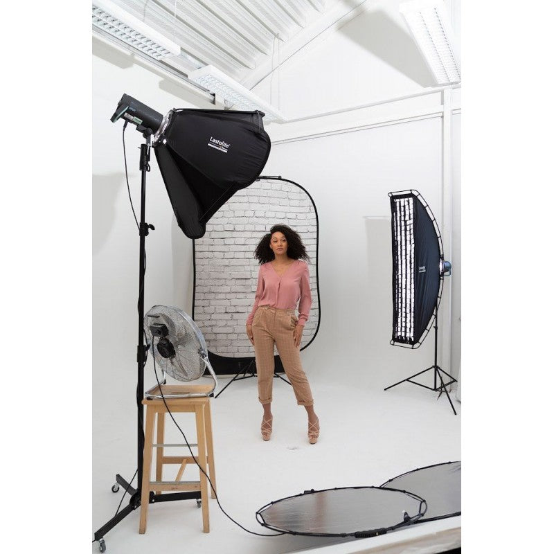 Lastolite Urban Painted white brick / Industrial gray brick 1,5x2,1m - pozadina na okviru