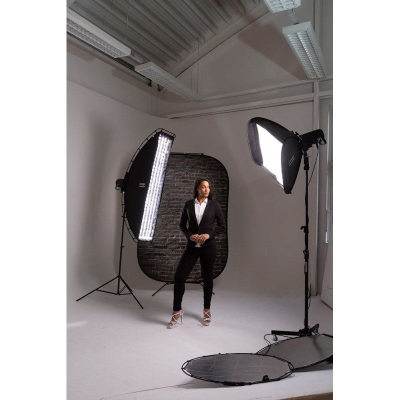 Lastolite Urban Painted white brick / Industrial gray brick 1,5x2,1m - pozadina na okviru