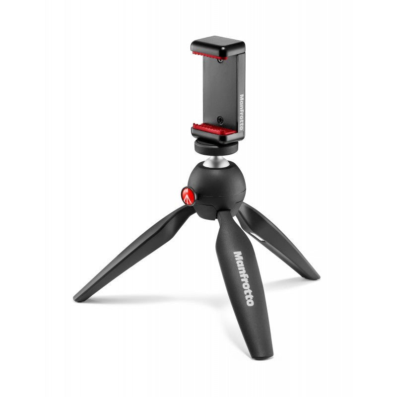 Manfrotto PIXI MINI stativ (crni) + MCLAMP držač za mobitel