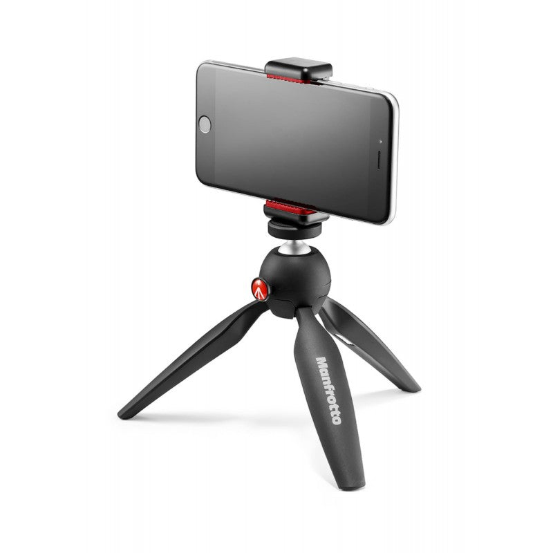 Manfrotto PIXI MINI stativ (crni) + MCLAMP držač za mobitel