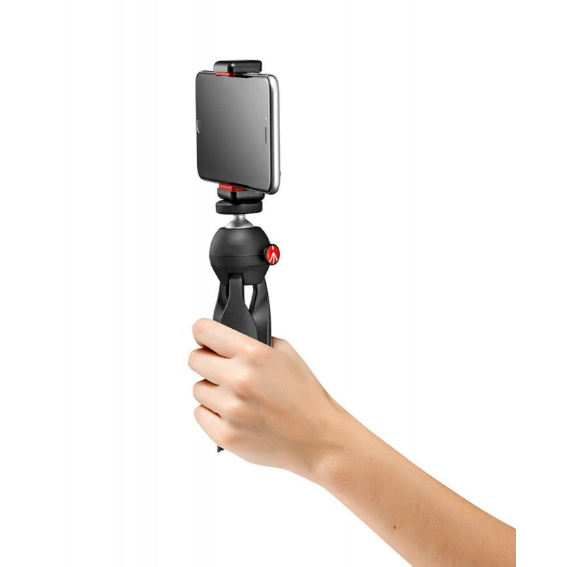 Manfrotto PIXI MINI stativ (crni) + MCLAMP držač za mobitel