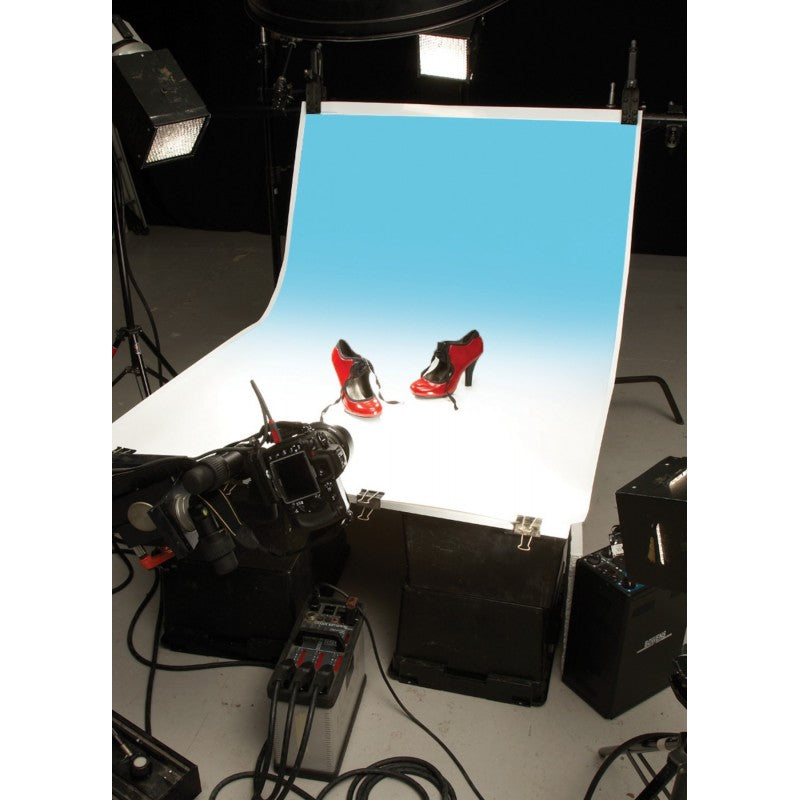 Colorama Colorgrad PVC pozadina 110x170cm White/Aqua