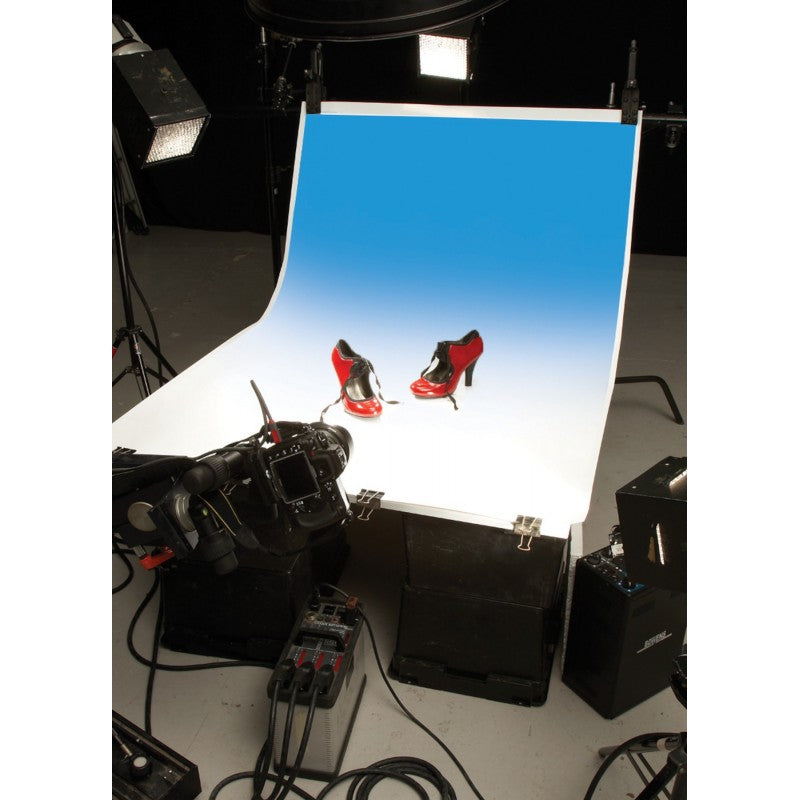 Colorama Colorgrad PVC pozadina 110x170cm White/Sky blue